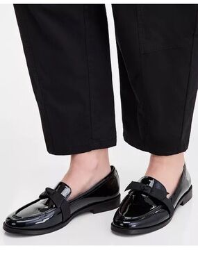 ON 34TH Kassandra Black Patent Leather Bow Loafers Size Women’s 9.5 M NWB